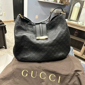 Gucci Black leather hobo bag